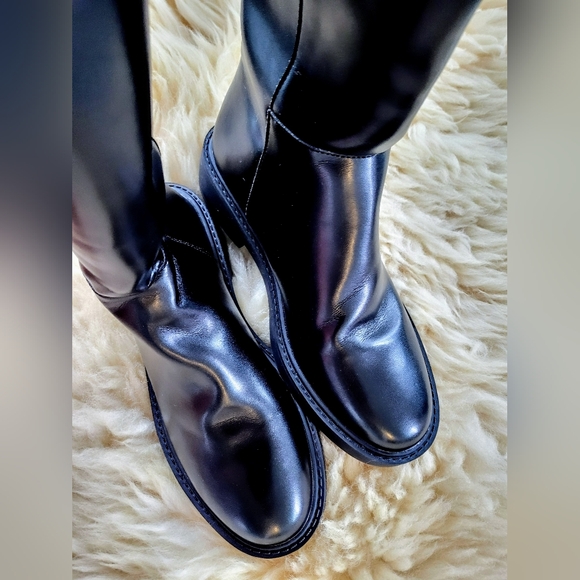 Black Genuine Leather Imported Riding Boots - Picture 7 of 9